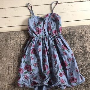 Multi-Coloured Floral Midi Dress